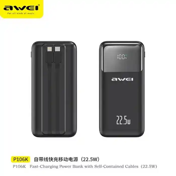 Awei P106K 10000mAh 22.5w Multi Output Fast Charging Power bank
